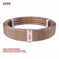 LPES Non Insulated/Bare Mild Steel Copper Coated 201 - 250 micron Round Solid 8mm Conductor