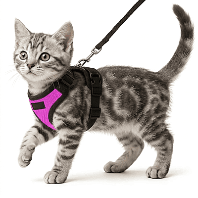 Cat NO-PULL with Leash Harness (Mesh)-pink-XS Cat NO-PULL with Leash Harness (Mesh)-pink-XS