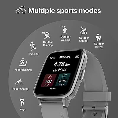 Noise ColorFit Pulse Spo2 Smart Watch 1.4" Full Touch HD Display, 10 Days Battery Life with Heart Rate, Sleep Monitoring & IP68 Waterproof (Mist Grey)