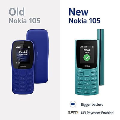 Nokia All-New 105 Single Sim (TA-1575) Keypad Phone with Built-in UPI Payments, Long-Lasting Battery, Wireless FM Radio