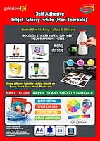 NON Tearable Film self Adhesive Inkjet A4 Size 210mm X 297mm) 20 Sheet