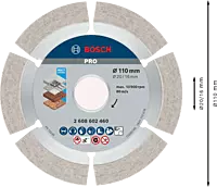 Bosch 110mm diamond cutting disc 10mm(2608615232)