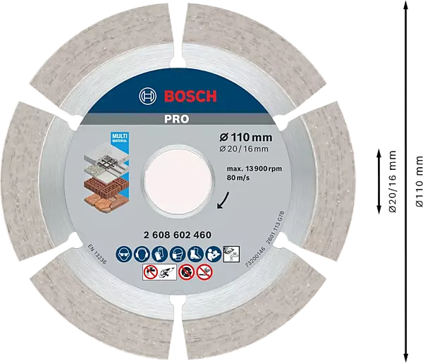 Bosch 110mm diamond cutting disc 10mm(2608615232)