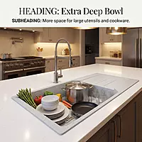Quartz Pro Drain Board Sink (River Stone)