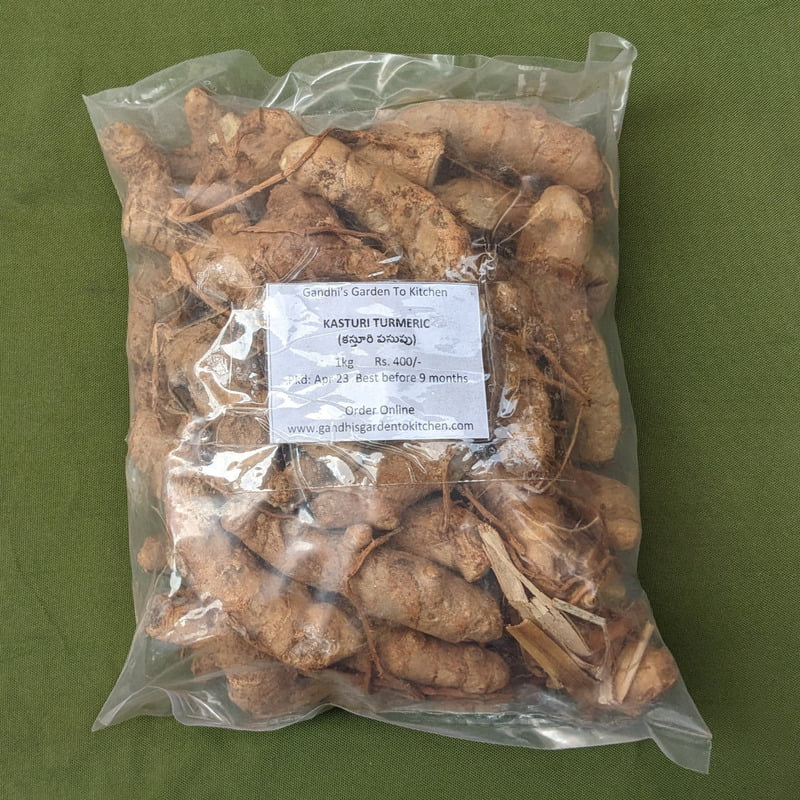 1KG Kasturi Turmeric seed Rhyzomes | Kasthuri Manjal | Aromatic Turmeric (Curcuma Aroamtica Salisb) Wild Turmeric Seeds (rhizomes)