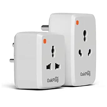 Oakter Wi-Fi Smart Plug for High Power Appliances (AC, Geyser, Motor, etc.) and for Low Power Appliances (Mobile & Laptop Chargers, TV, Kettle, etc.) Works with Alexa & Google Assistant