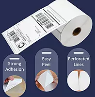 Roll of 500 White Self Adhesive Thermal Printer Labels 4"" x 6"" (10.16 x 15.24cm)