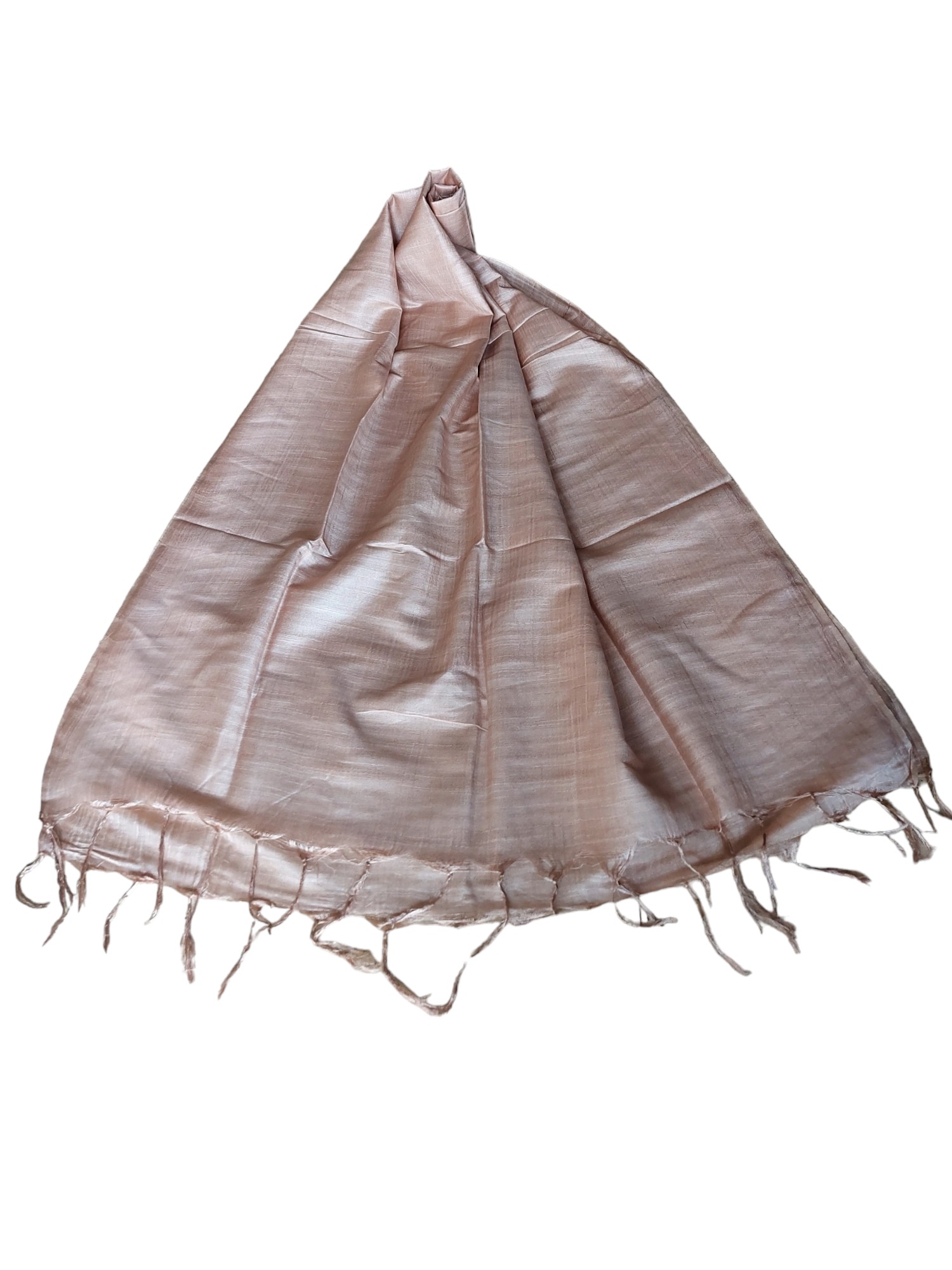 Beige Cotton Silk Solid Dupatta