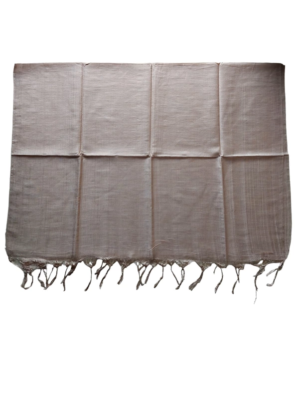 Beige Cotton Silk Solid Dupatta