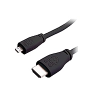 Official Micro-HDMI (Male) to Standard HDMI (Male) Black Cable-2m for Raspberry Pi