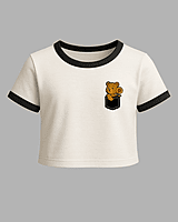 Women's Off-White Sunflower Graphic Printed Crop Top