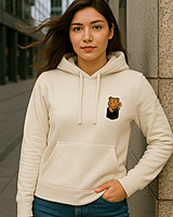 Unisex Off White Front Sunflower Graphic Printed All-Weather Hoodie