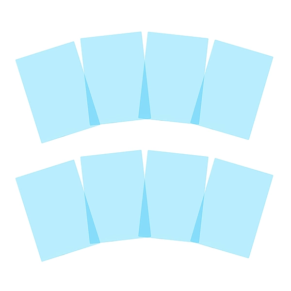 Pack of 8 A5 Plain Blue Dyslexia Overlay Reading Sheets â€“ PET Material, Rounded Corners