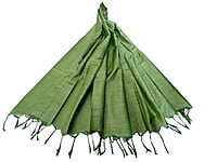 Olive Green Cotton Silk Solid Dupatta