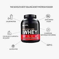 Optimum Nutrition (ON) Gold Standard 100% Whey Protein Powder - 5 lbs, 2.27 kg (Double Rich Chocolate)