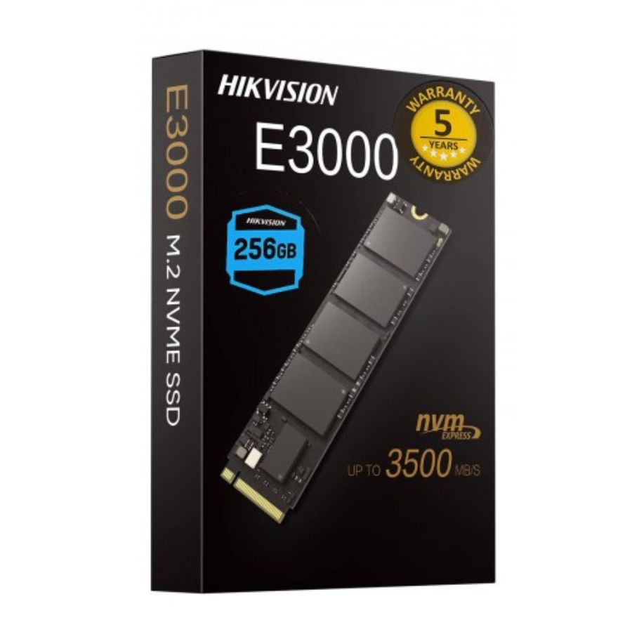 Hikvision E3000 Internal NVMe PCIe M.2 SSD 256GB, Internal Solid State Drive, Gen 3x4, 2280, 3D NAND Flash Memory, Up to 3500MB/s Read Speed