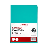 Pack of 10 A4 Aqua Green Coloured EVA Foam Sheets