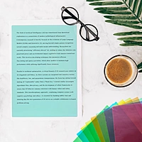 Pack of 8 A4 Plain Assorted Coloured Dyslexia Overlay Reading Sheets â€“ PET Material, Rounded Corners