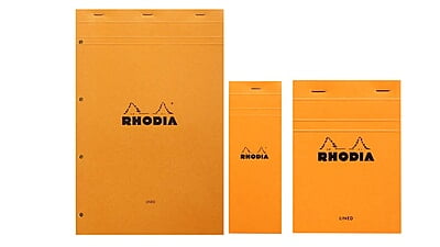 RHODIA BASICS HEAD STAPLED PAD, 80GSM, ORANGE