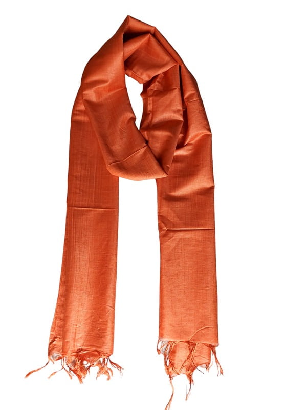 Orange Cotton Silk Solid Dupatta