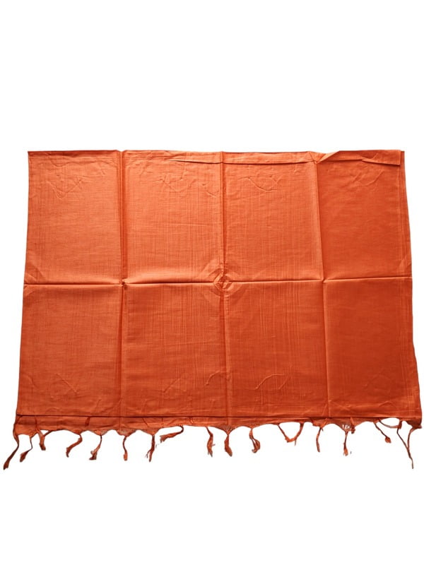 Orange Cotton Silk Solid Dupatta
