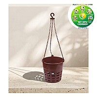 Orchid Pot with Stick | 7.5 Inch Plastic Planter | Orchid Support Pot
