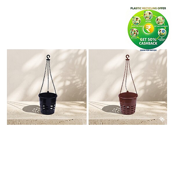 Orchid Pot with Stick | 7.5 Inch Plastic Planter | Orchid Support Pot