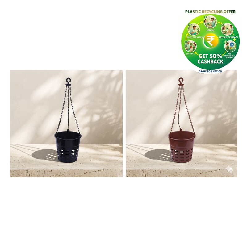Orchid Pot with Stick | 7.5 Inch Plastic Planter | Orchid Support Pot