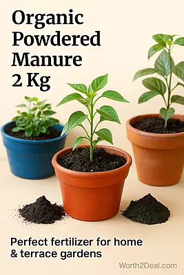 Organic powdered manure used for home gardening and pots
