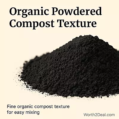 Fine texture organic powdered manure close-up