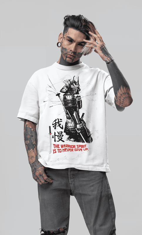 Warrior spirit white oversized t-shirt