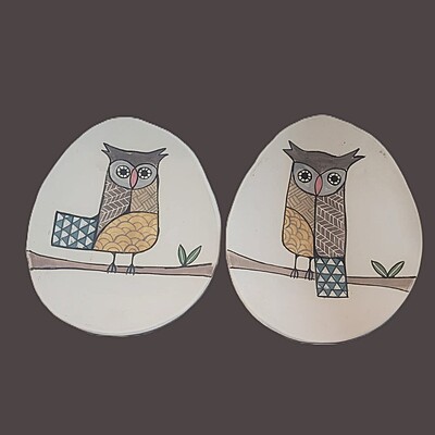 Wall Art Platers (Owl-pair)