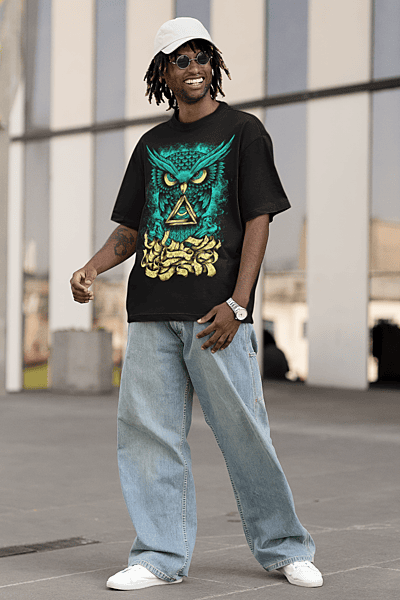 UK-17 brand Black Oversized T-shirt