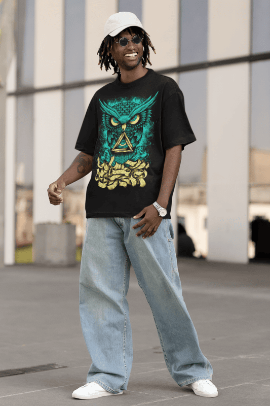 UK-17 brand Black Oversized T-shirt