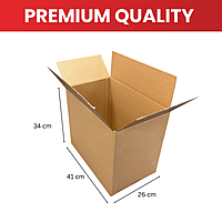 Cardboard Packing Box 41x26x34cm — 3mm Corrugated Flute