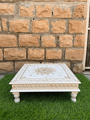 Vikinterio Marble Top Chauki Bajot