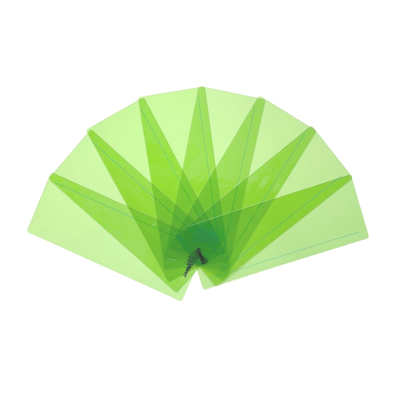 Pack of 8 Light Green 210x80mm Dyslexia Overlay Reading Strips â€“ PET Material, Rounded Corners