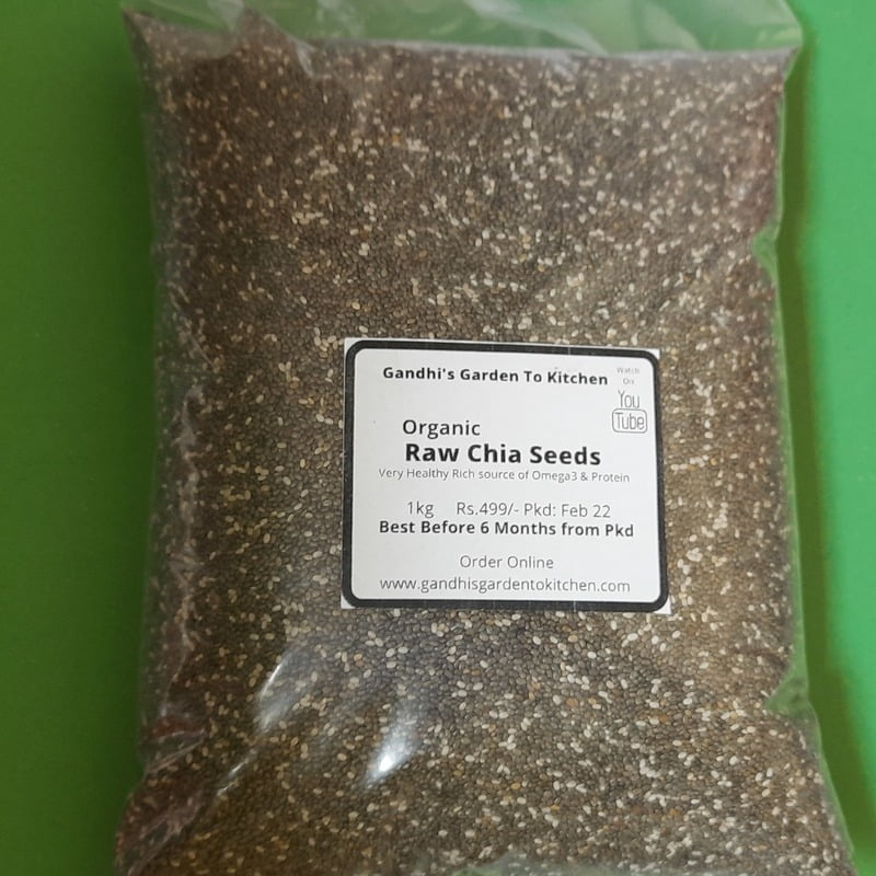 1 kg Organically Grown Raw Chia Seeds | Healthy Snacks | Chia Seeds for Weight Loss