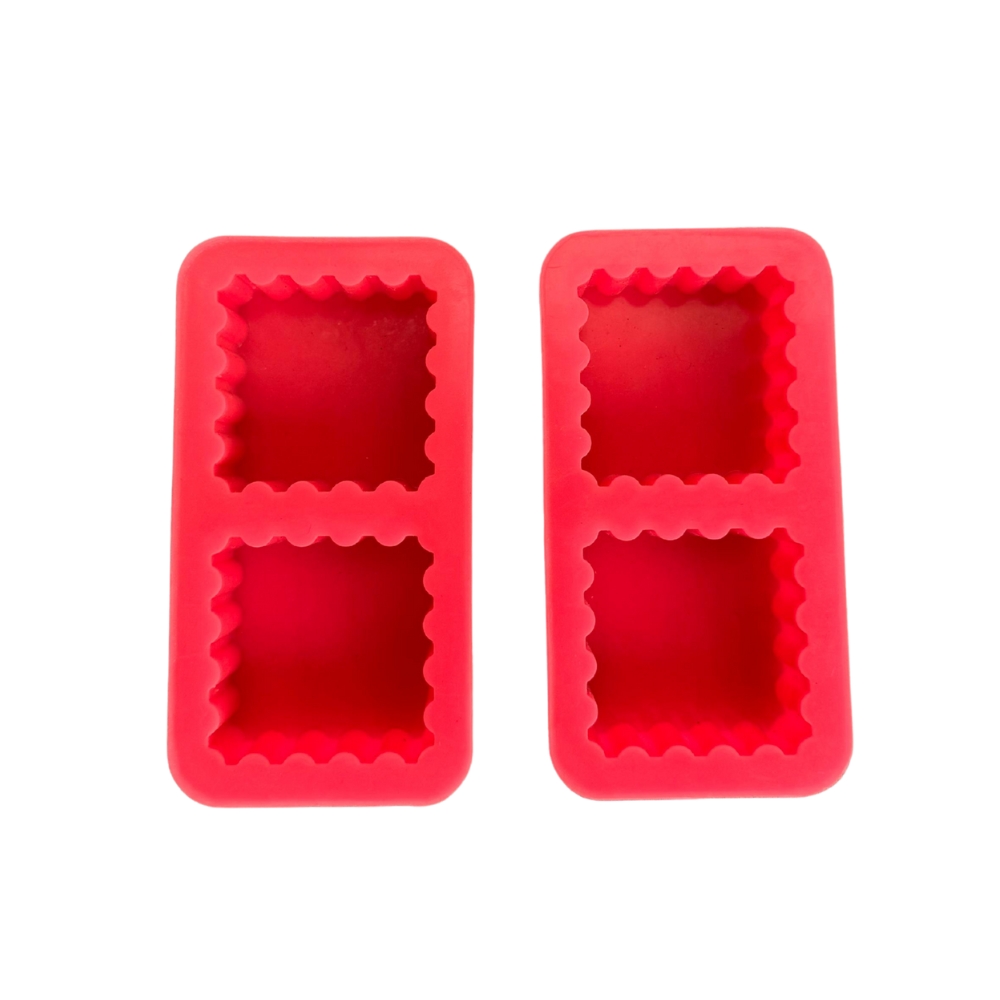 Silicon Mold Candle Crinkle Square Grip 2 Cavity