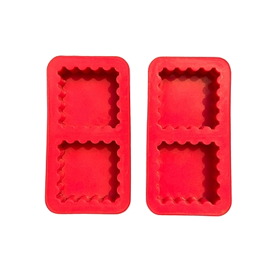 Silicon Mold Candle Crinkle Square Grip 2 Cavity