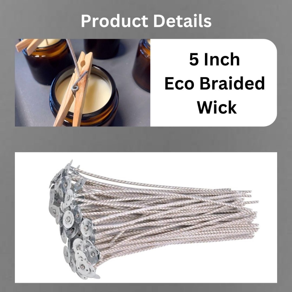Candle Wicks - ECO Braided - 5 inch 100pc