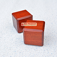 Red Padauk Wood Paperweight Pair