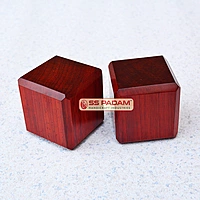 Red Padauk Wood Paperweight Pair