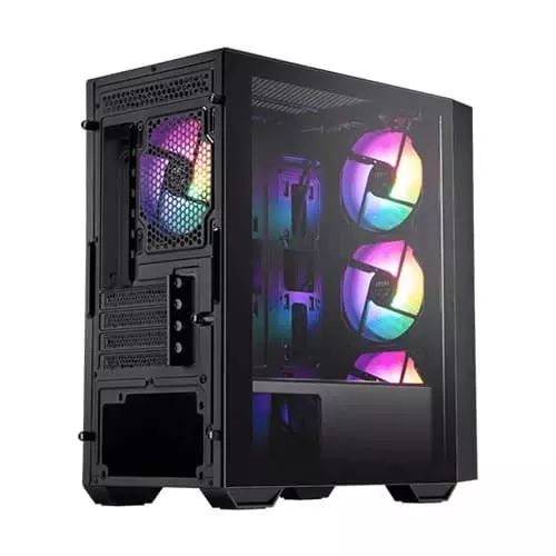 MSI PAG Shield M500A Mini Tower Case – Auto RGB | 4 Fans | Tempered Glass | Black