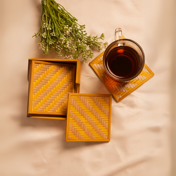 Square coaster with open box