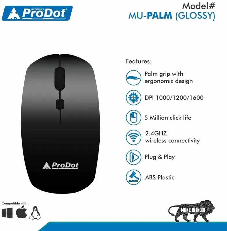 Prodot Wireless Mouse - PALM