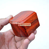 Red Padauk Wood Round Corner Paperweight Pair