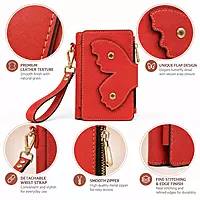 The Papillon Leather Passport Wallet – Butterfly Flap Travel Wristlet (Coral Red)