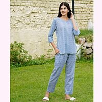 Cotton Leheriya Print Top Pyjama Set Cotton Leheriya Print Top Pyjama Set