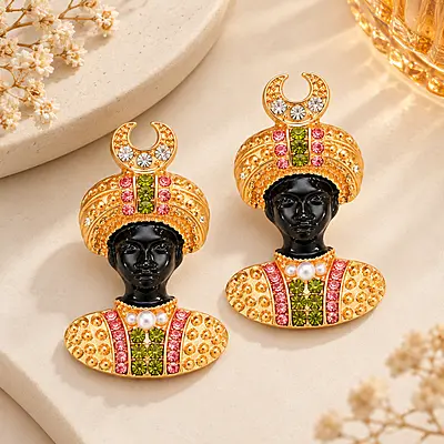 Sahmir Multicolour Maharaja Gold-Tone Statement Earrings EXCLUSIVE